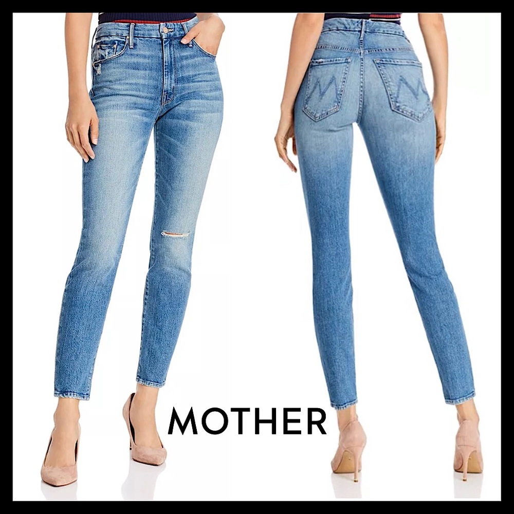 MOTHER The Looker Women’s Premium High-Rise Ankle Skinny Jeans in Popism Size 26